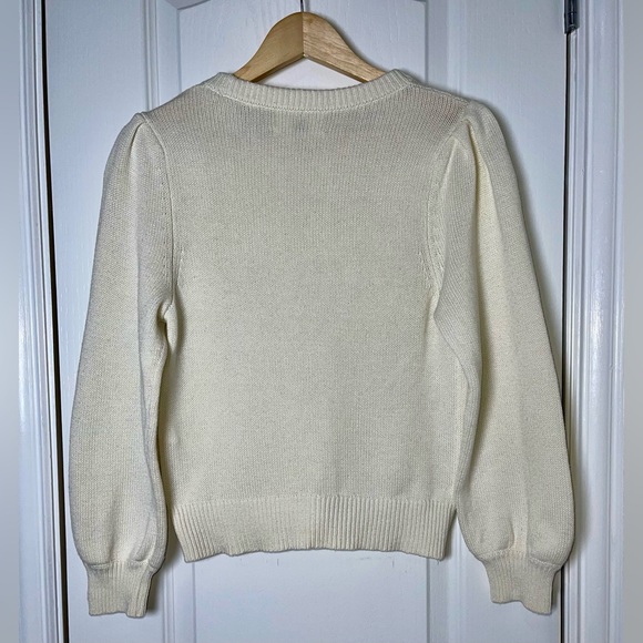 Aritzia Wilfred Seabrook Puff-sleeve Sweater Light Birch Cream Size Small - Picture 4 of 9